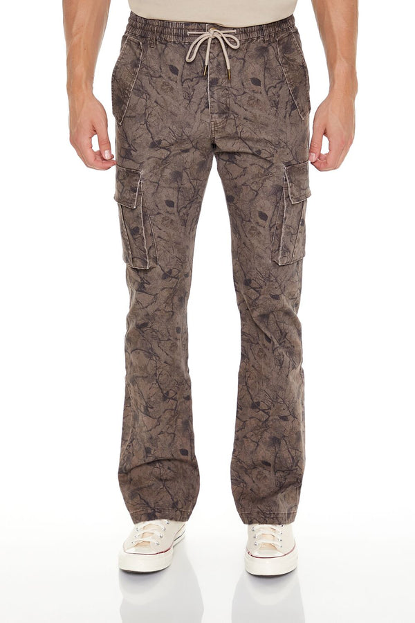 Forever 21 Slim-Fit Leaf Print Cargo Pants