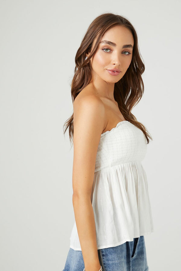 Forever 21 Smocked Flounce Tube Top