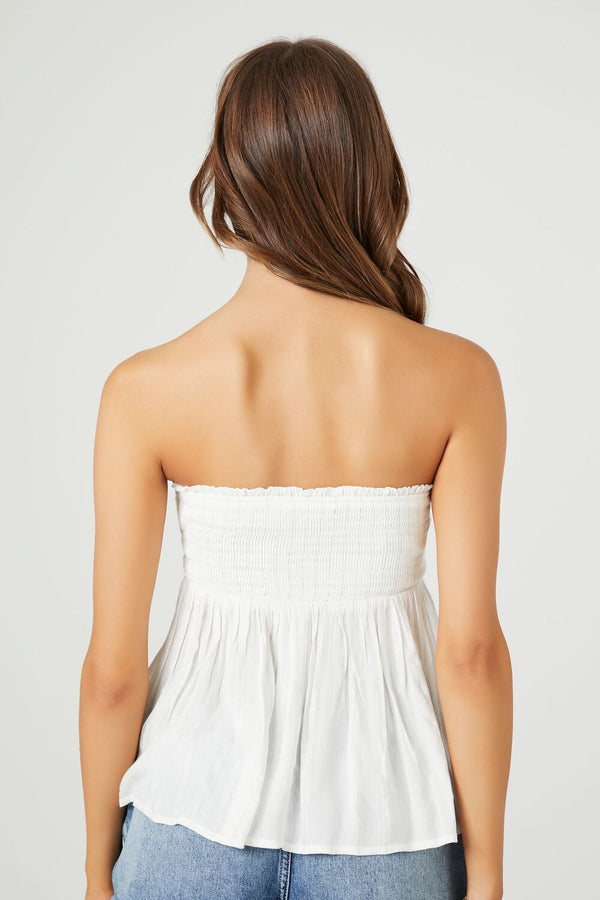 Forever 21 Smocked Flounce Tube Top