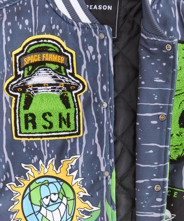 Forever 21 Space Defense Varsity Jacket - Grey