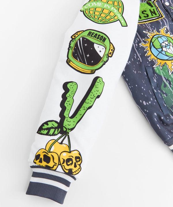 Forever 21 Space Defense Varsity Jacket - Grey