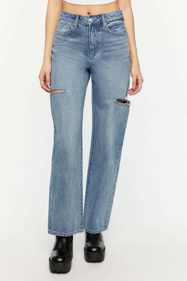 forever 21 Split High-Rise 90s-Fit Jeans