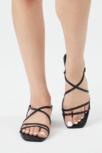 Forever 21 Square-Toe Strappy Sandals