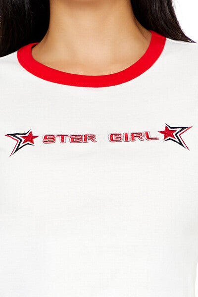 Forever 21 Star Girl Ringer Baby Tee