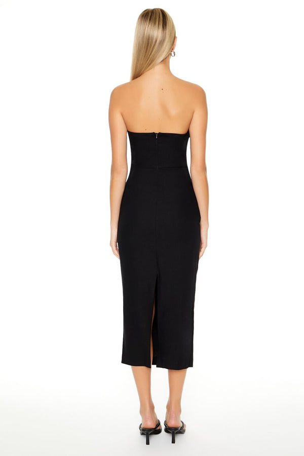 Forever 21 Strapless Slit Midi Dress