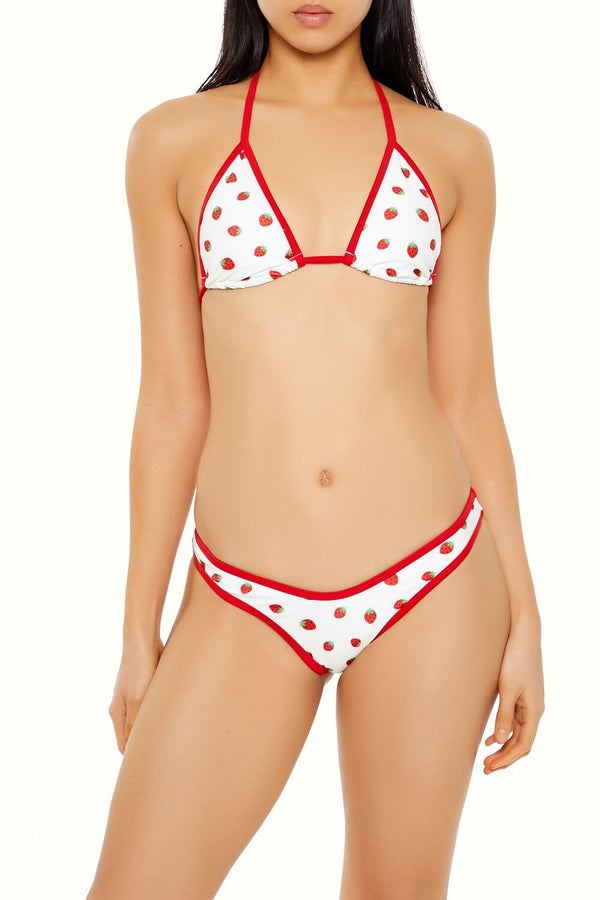 Forever 21 Strawberry High-Leg Bikini Bottoms