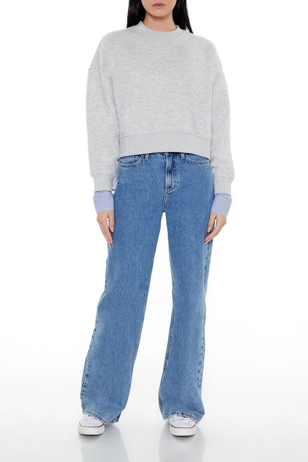 Forever 21 Striped Colorblock Combo Pullover