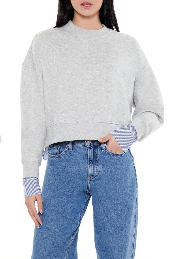 Forever 21 Striped Colorblock Combo Pullover