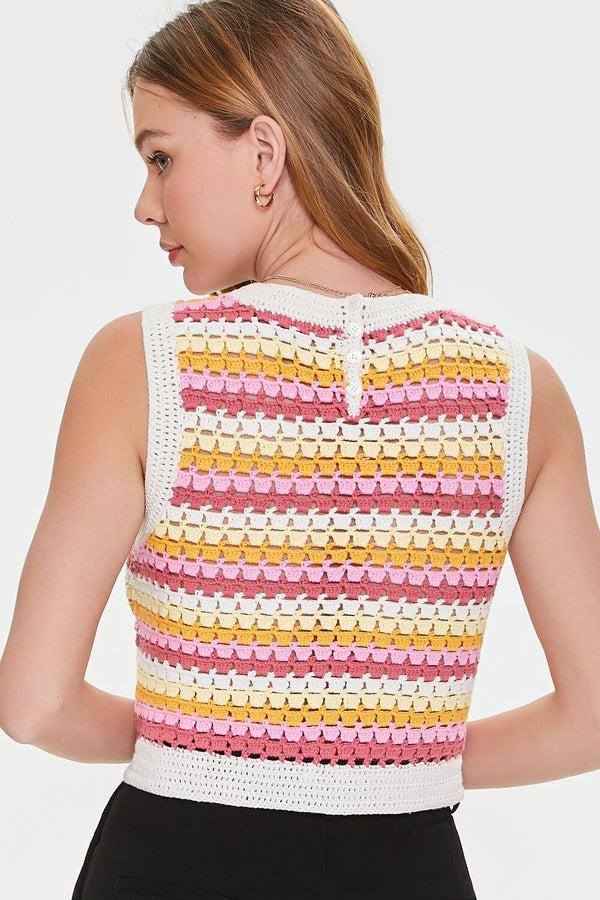 Forever 21 Striped Crochet Top