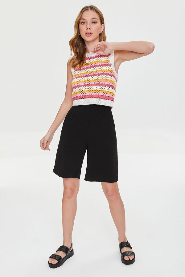 Forever 21 Striped Crochet Top