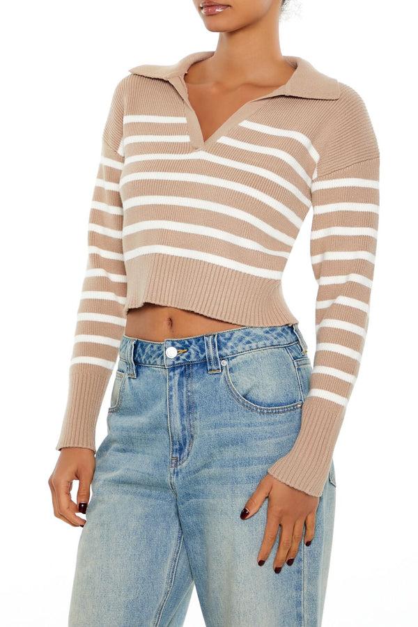 Forever 21 Striped Cropped Sweater