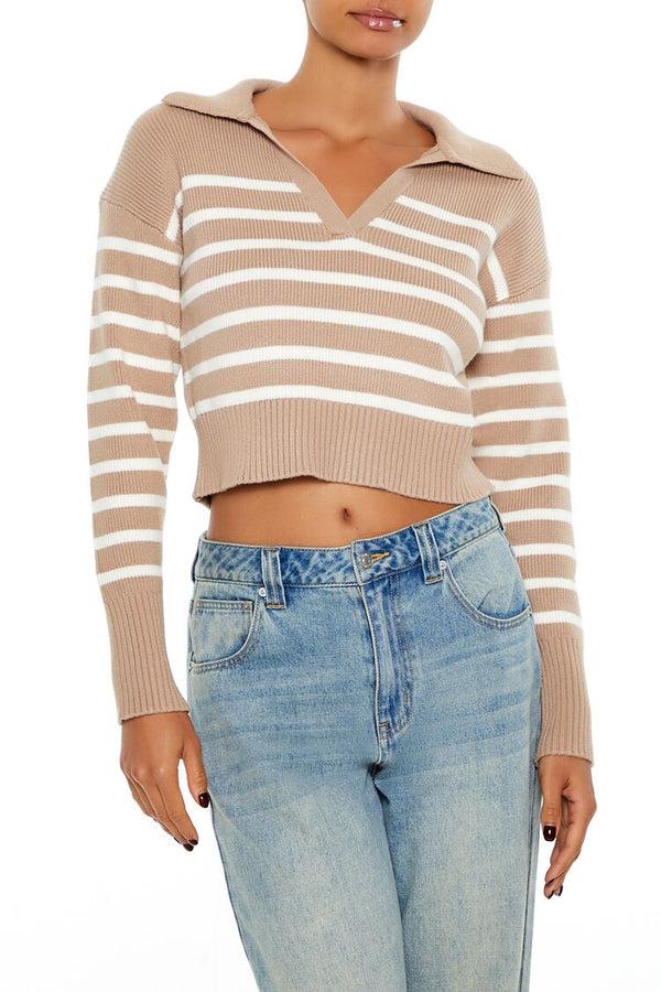 forever 21 Striped Cropped Sweater