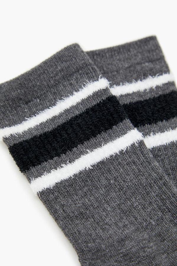 Forever 21 Striped-Trim Crew Socks