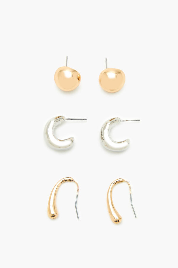 forever 21 Stud & Geo Hoop Earring Set