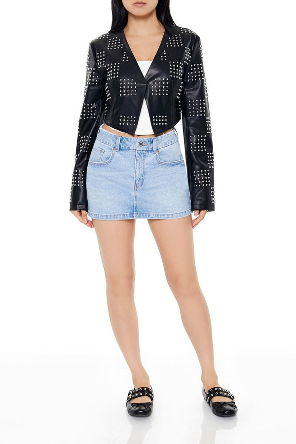 Forever 21 Studded Checkered Jacket