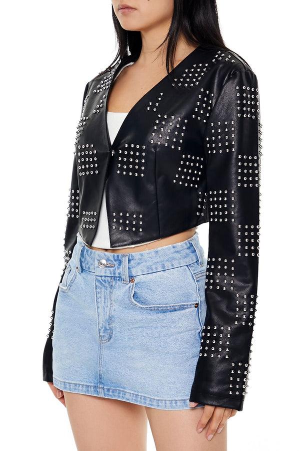 Forever 21 Studded Checkered Jacket
