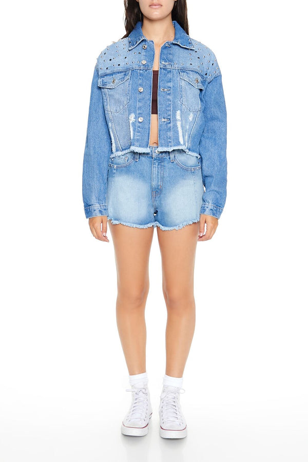 Forever 21 Studded Denim Trucker Jacket