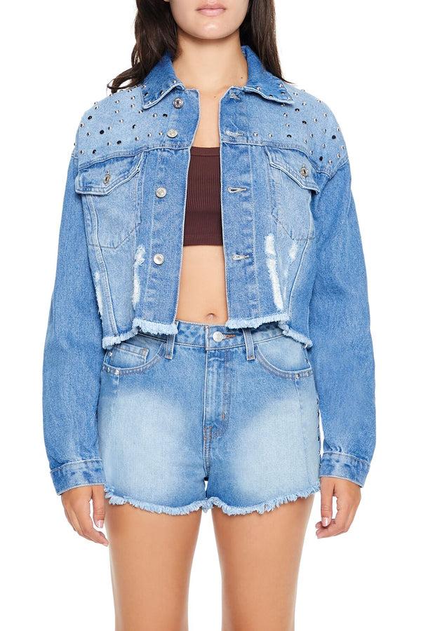 forever 21 Studded Denim Trucker Jacket