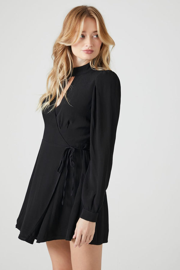 Forever 21 Surplice Mock Neck Wrap Dress