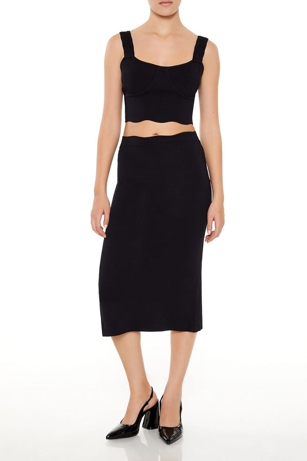 Forever 21 Sweater-Knit Bustier Crop Top