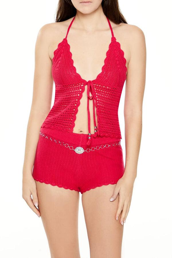 forever 21 Sweater-Knit Chain Belt Shorts