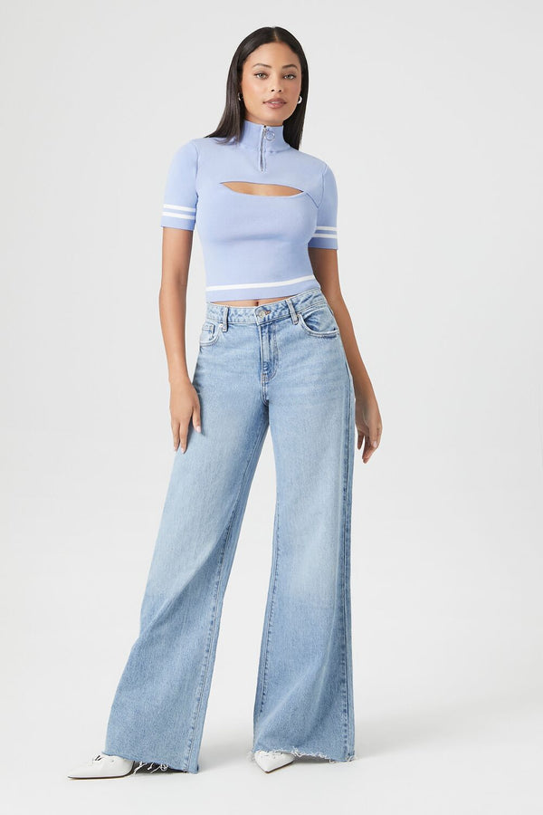 Forever 21 Sweater-Knit Cutout Crop Top
