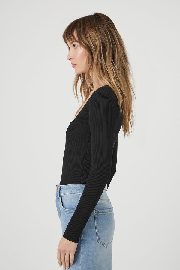 Forever 21 Sweater-Knit Long-Sleeve Bodysuit