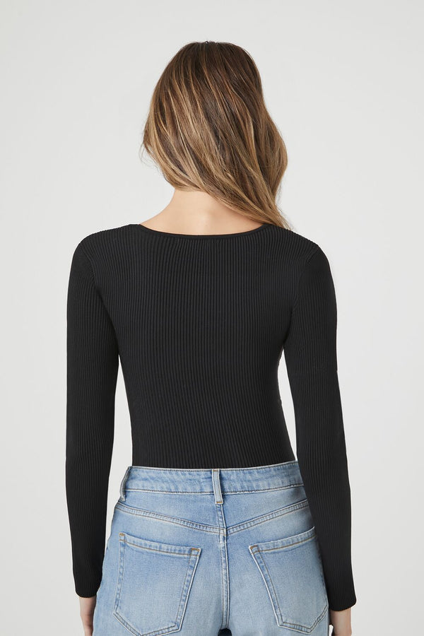 Forever 21 Sweater-Knit Long-Sleeve Bodysuit