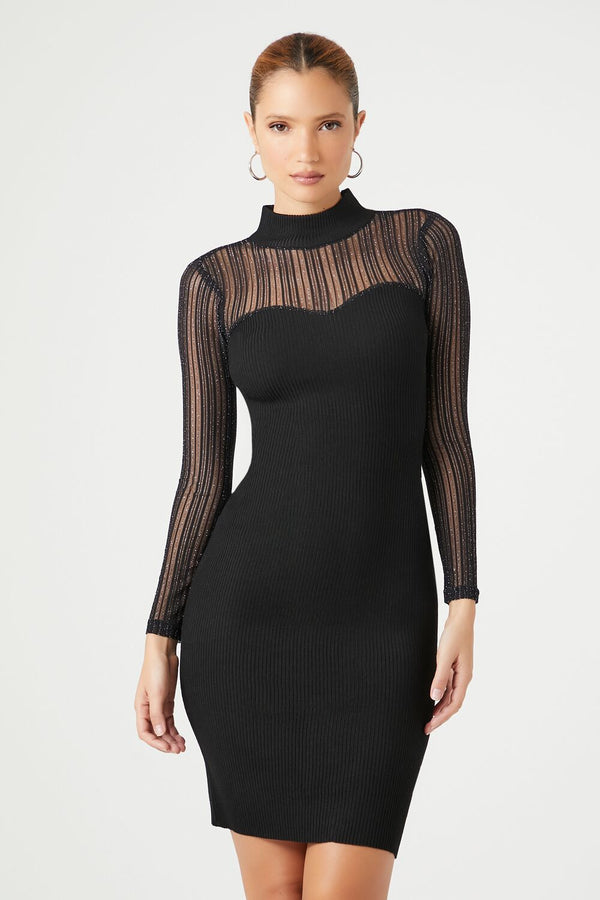Forever 21 Sweater-Knit Mock Neck Midi Dress