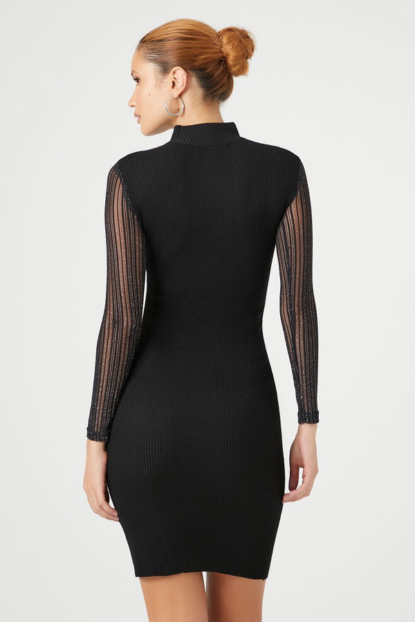 Forever 21 Sweater-Knit Mock Neck Midi Dress