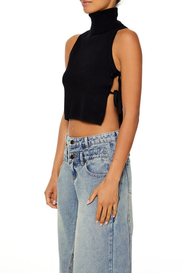 Forever 21 Sweater-Knit Open-Side Crop Top