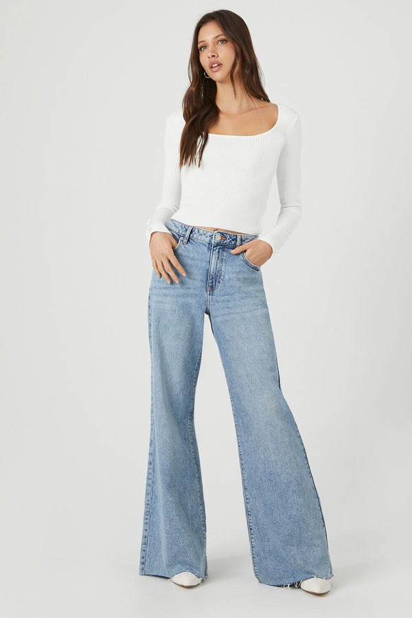Forever 21 Sweater-Knit Scoop-Neck Crop Top