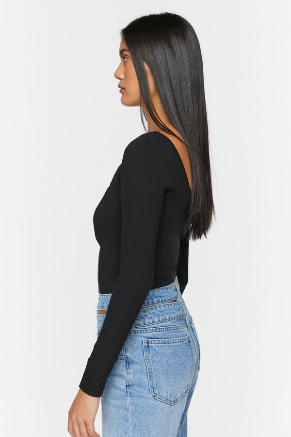 Forever 21 Sweetheart Long-Sleeve Top