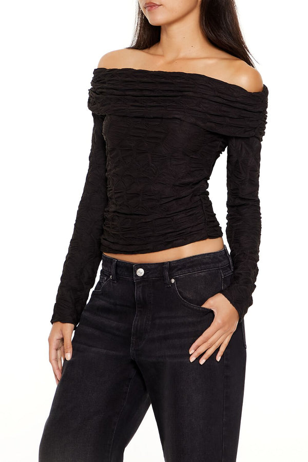 Forever 21 Textured Off-the-Shoulder Top