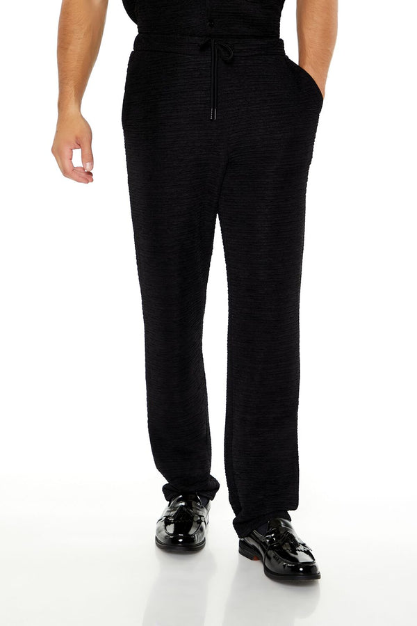 Forever 21 Textured Slim-Fit Straight Pants