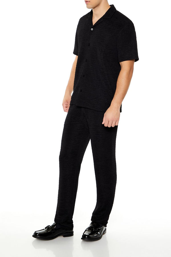 Forever 21 Textured Slim-Fit Straight Pants