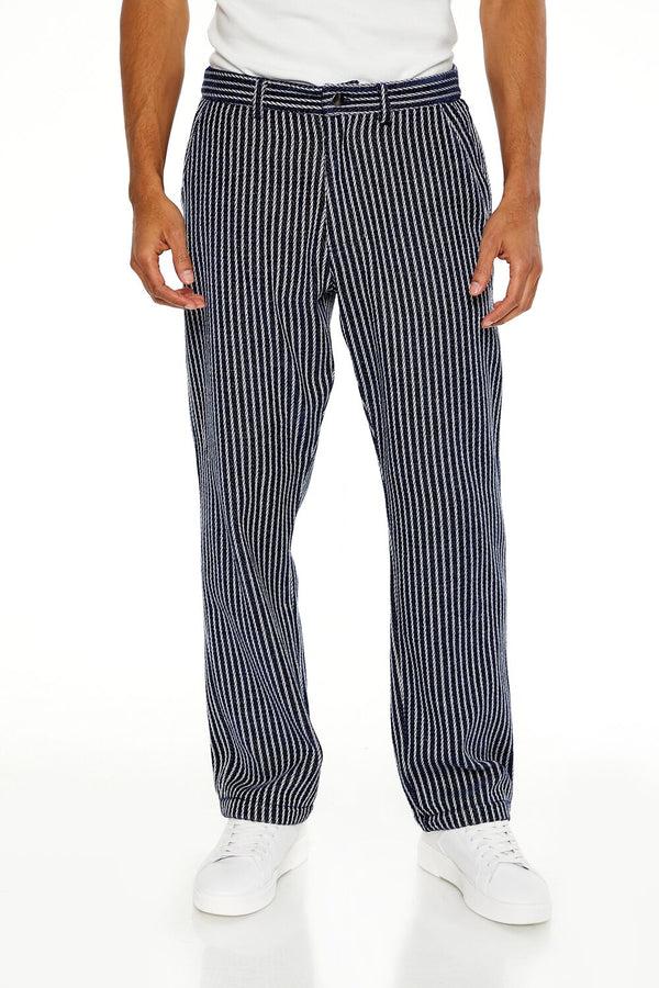 Forever 21 Textured Striped Straight Pants