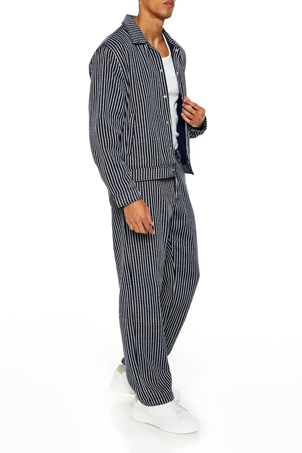 Forever 21 Textured Striped Straight Pants