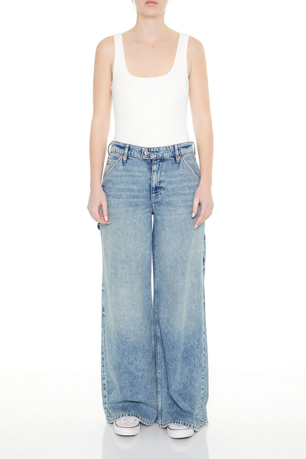 Forever 21 Textured V-Back Tank Bodysuit