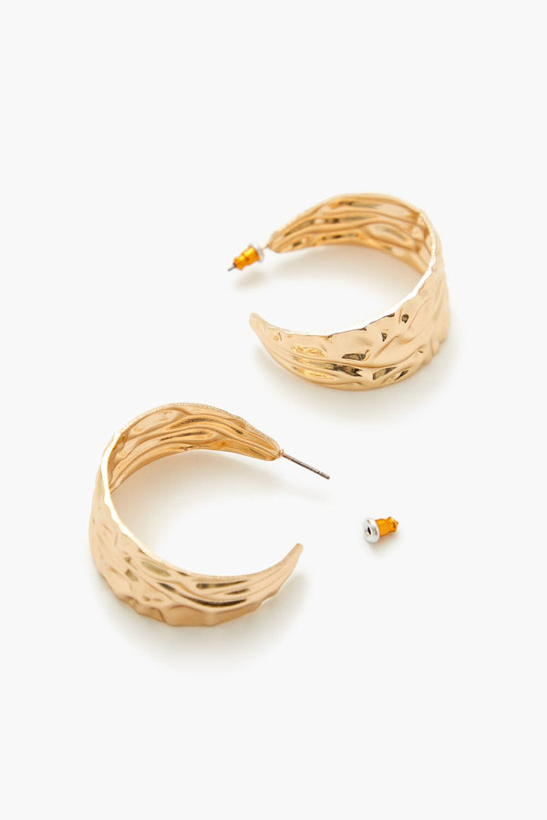 Forever 21 Thick Hammered Hoop Earrings