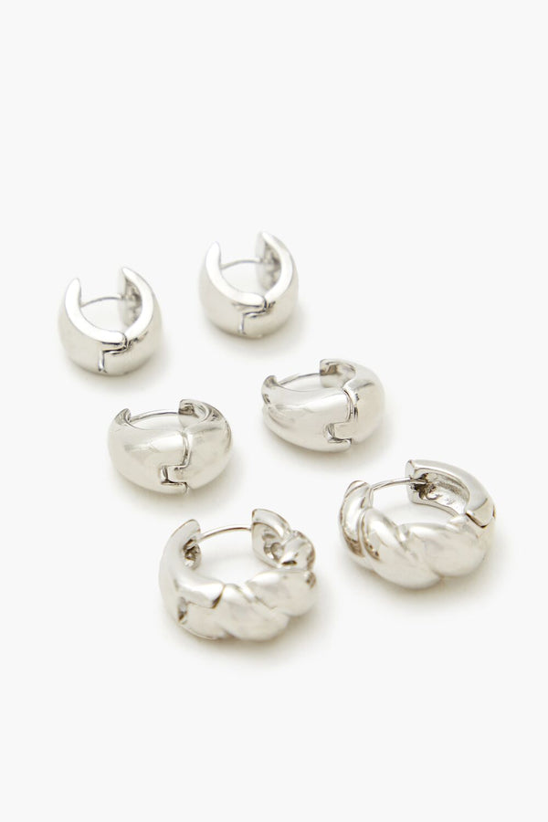 Forever 21 Thick Huggie Hoop Earring Set