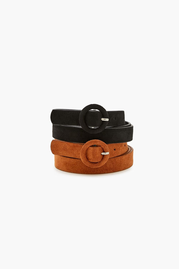 Forever 21 Thin Faux Suede Belt Set