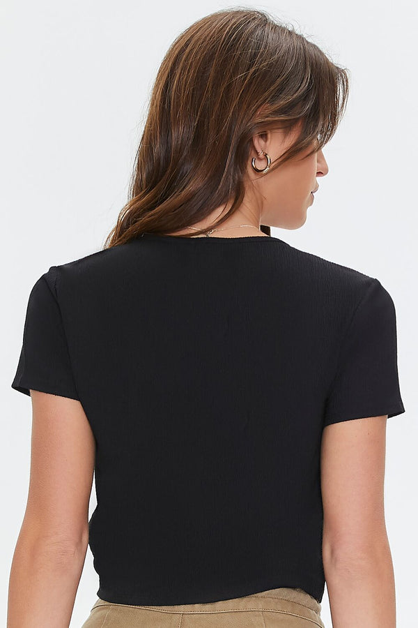 Forever 21 Tie-Front Crop Top