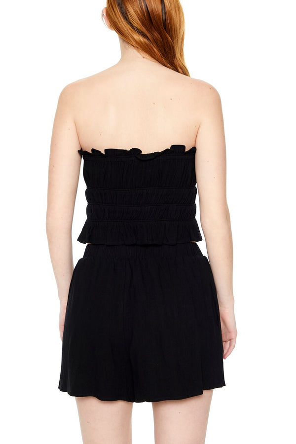 Forever 21 Tiered Ruffle-Trim Tube Top