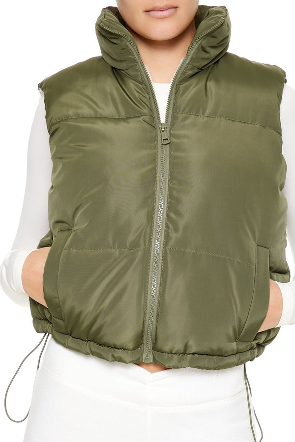 Forever 21 Toggle Drawstring Cropped Vest