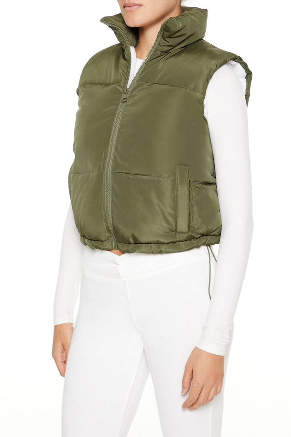 Forever 21 Toggle Drawstring Cropped Vest