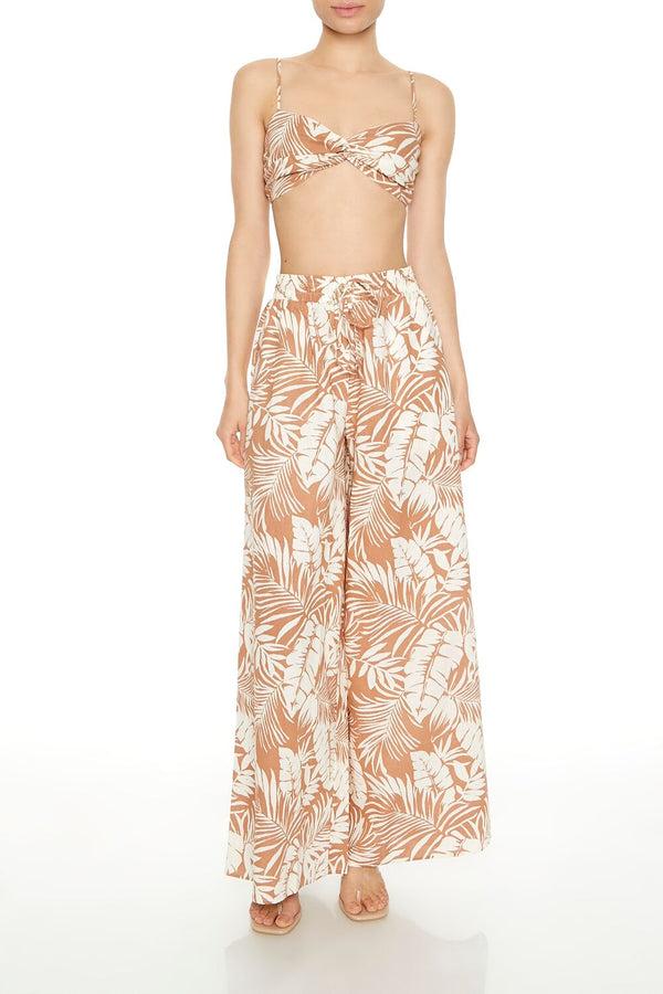 Forever 21 Tropical Leaf Print Cropped Cami