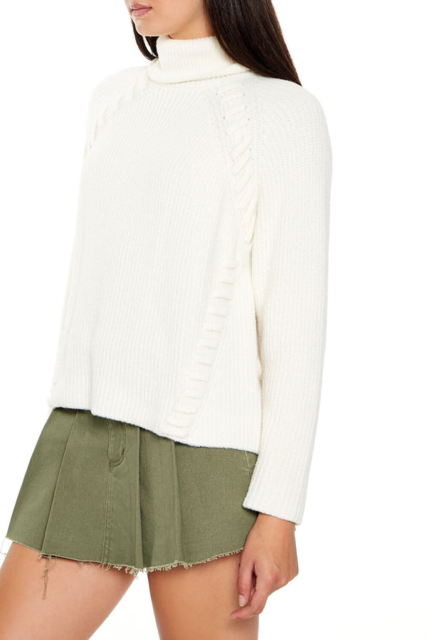 Forever 21 Turtleneck Whipstitched Sweater