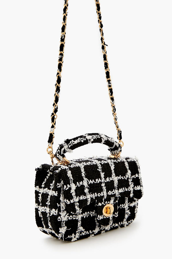 Forever 21 Tweed Grid Crossbody Bag