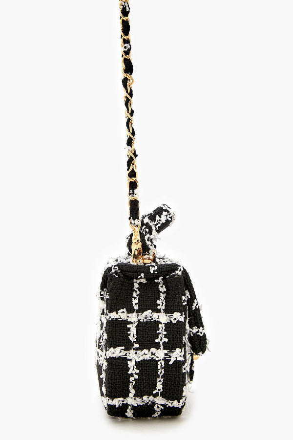 Forever 21 Tweed Grid Crossbody Bag